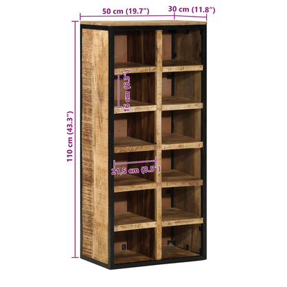Skříň Na Obuv 50 X 30 X 110 Cm Masivní Mangové Dřevo Hnědá