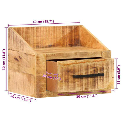 Noční Skříňka Hnědá 40 X 30 X 30 Cm Masivní Mangové Dřevo