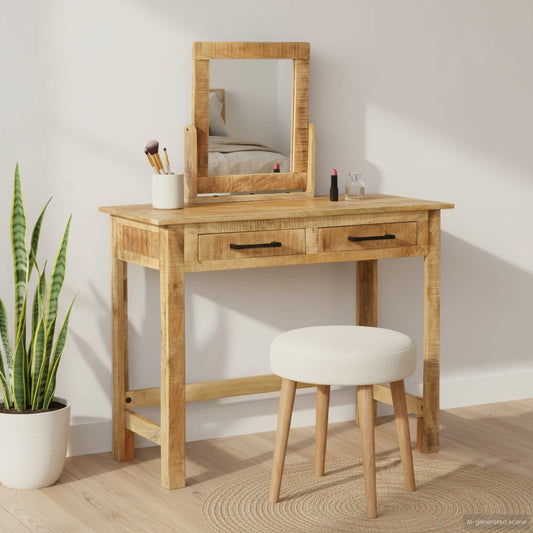 Kosmetický Stůl Hnědá 100 X 40 X 120 Cm Masivní Mangové Dřevo