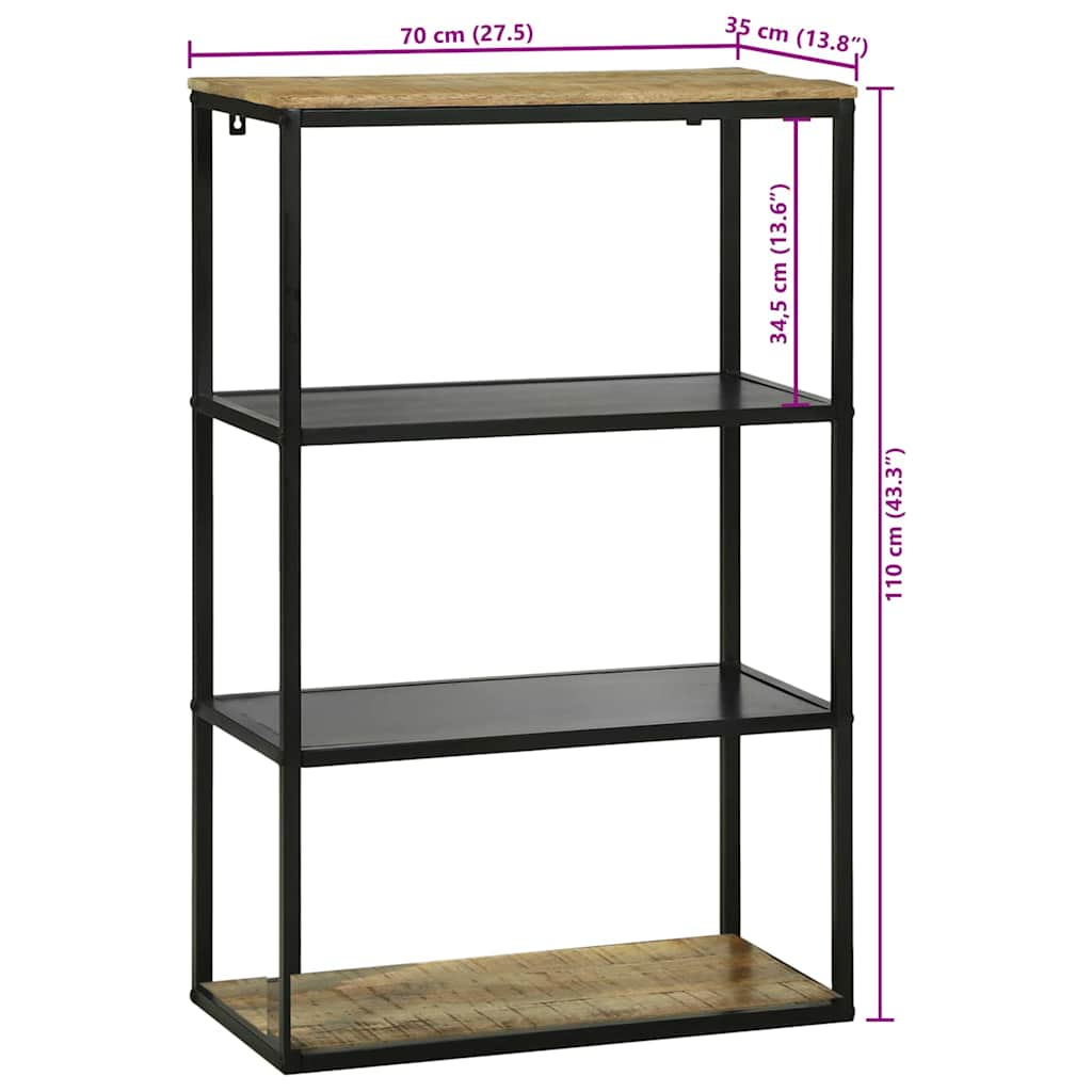 Knihovna 70 X 35 X 110 Cm Masivní Magnovníkové Dřevo