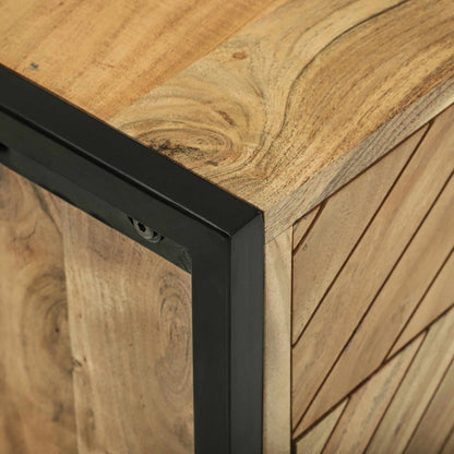 Servírovací Skříň 100 X 30 X 75 Cm Masivní Akáciové Dřevo
