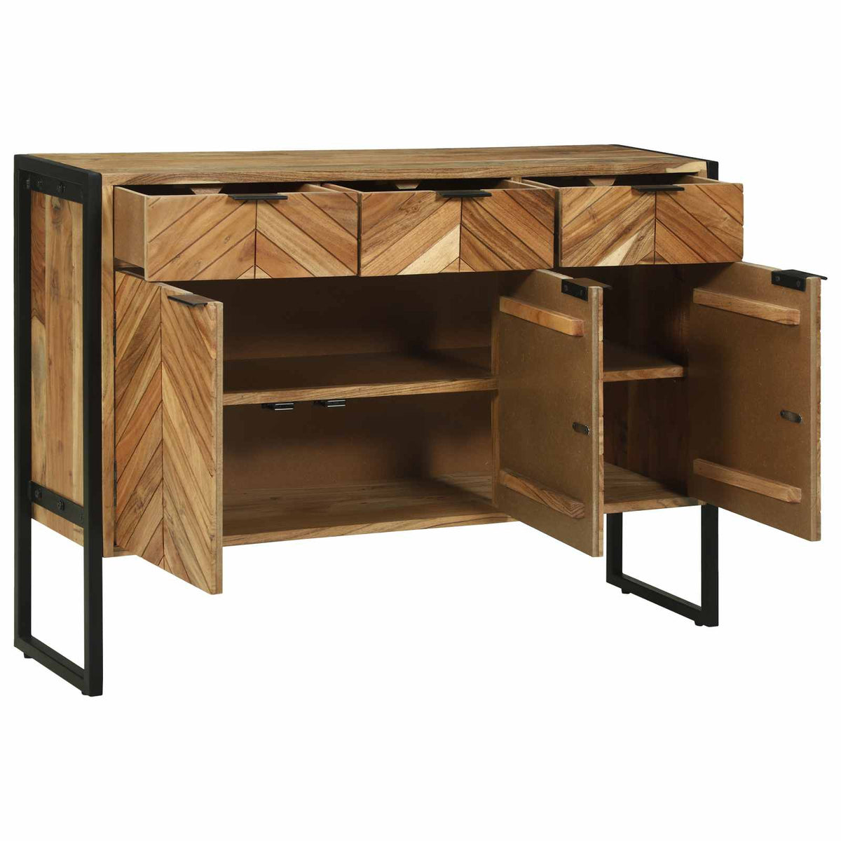 Servírovací Skříň 100 X 30 X 75 Cm Masivní Akáciové Dřevo