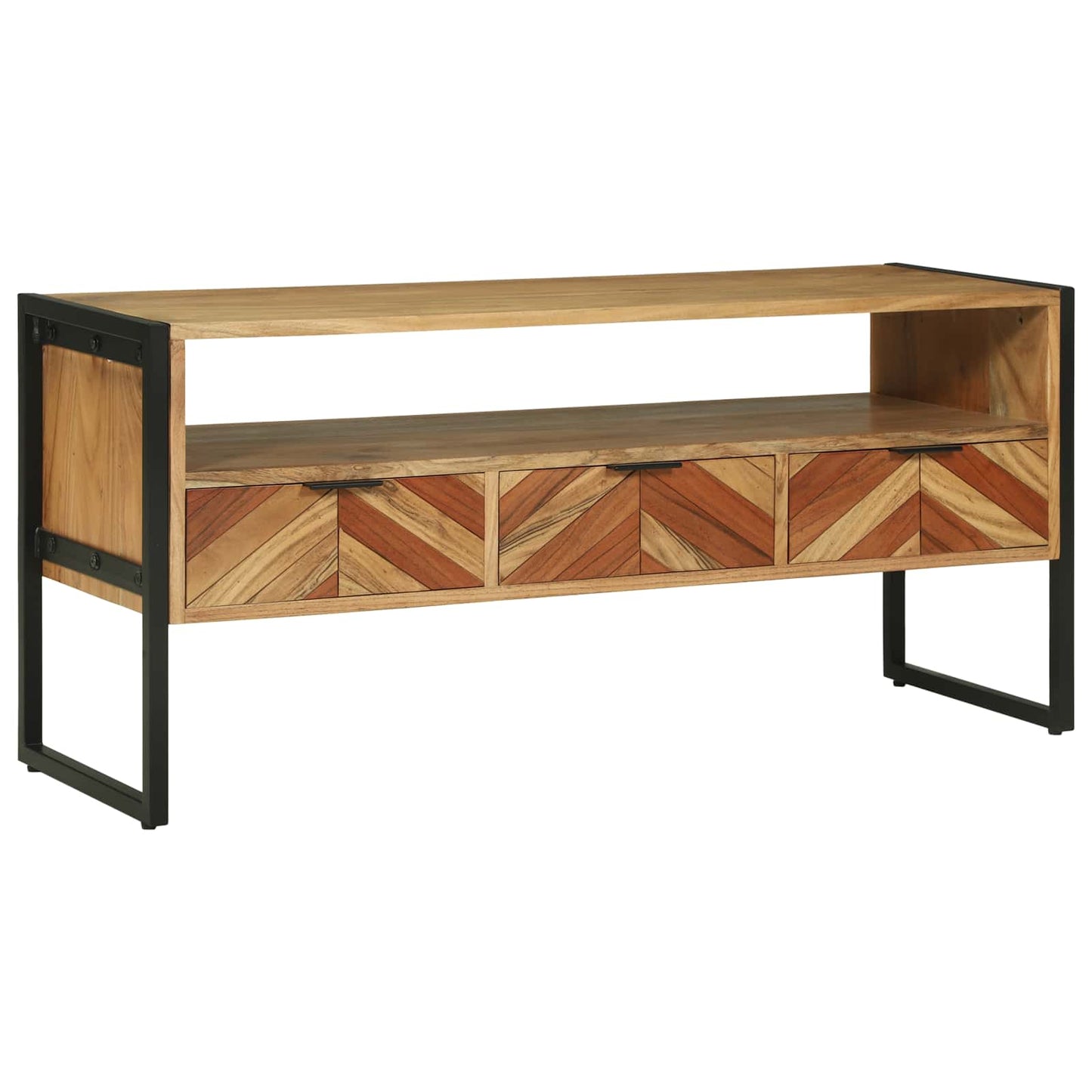 Televizní Skříň Hnědá 100 X 35 X 50 Cm Masivní Akátové Dřevo