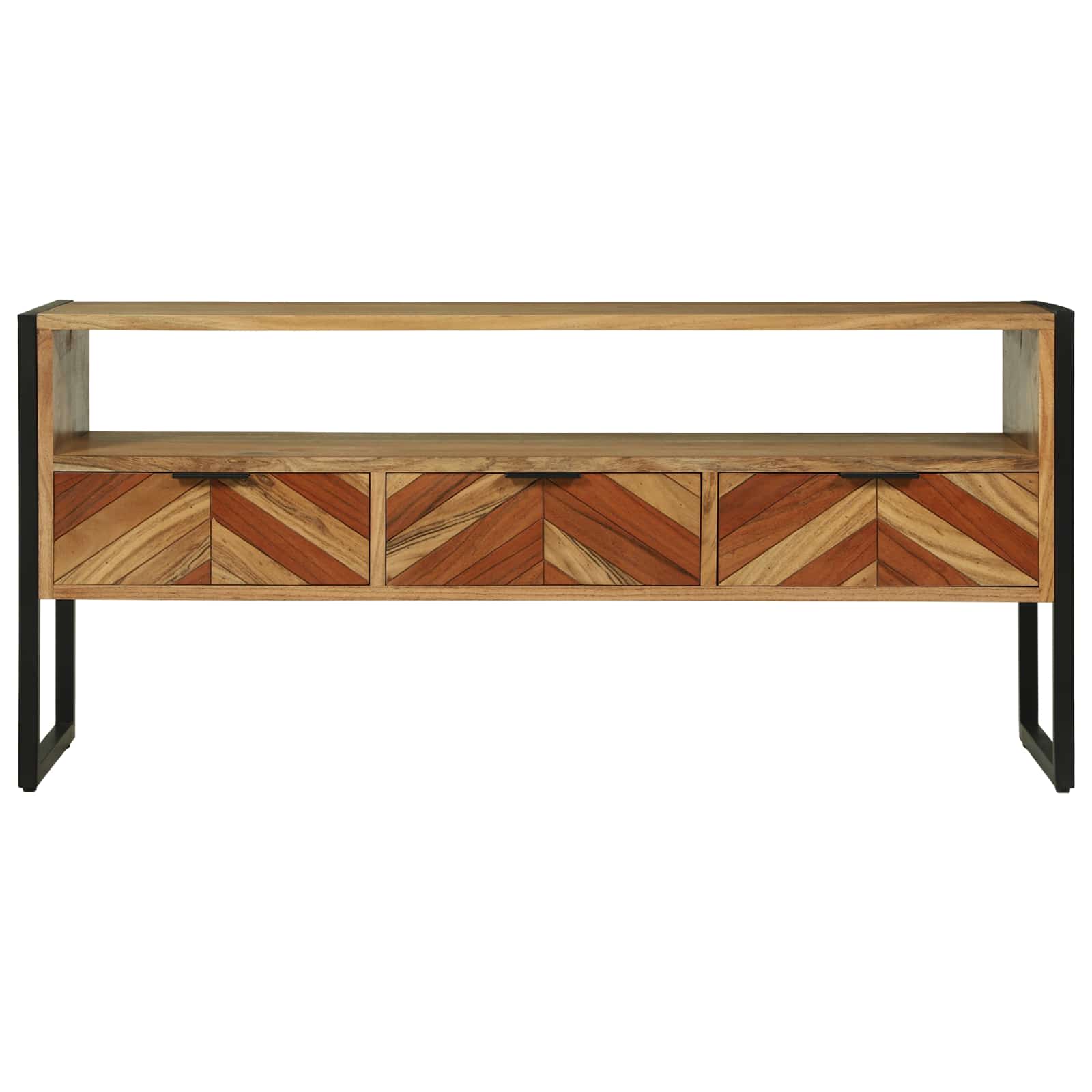 Televizní Skříň Hnědá 100 X 35 X 50 Cm Masivní Akátové Dřevo