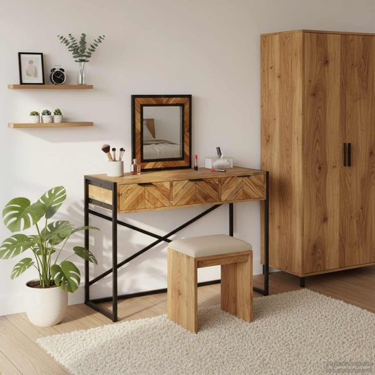 Kosmetický Stůl Hnědá 100 X 40 X 120 Cm Masivní Akátové Dřevo