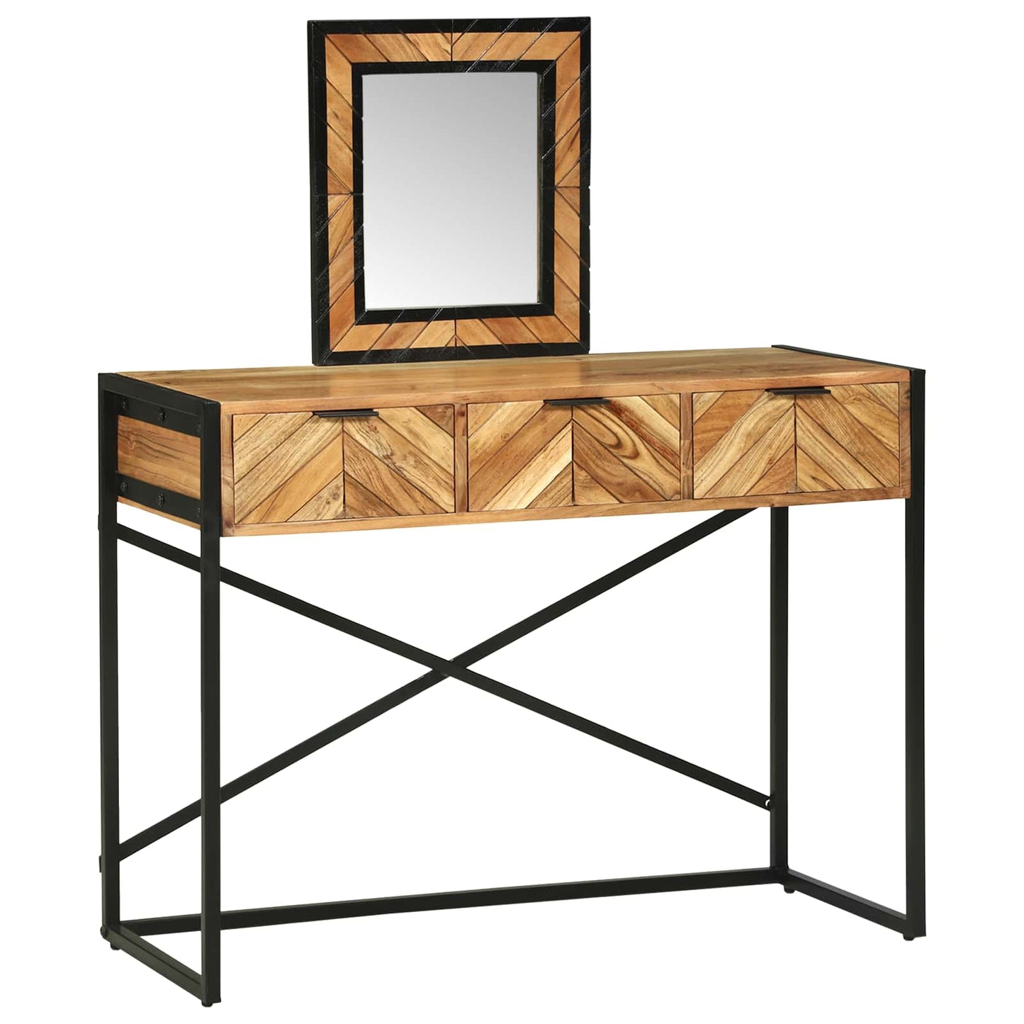 Kosmetický Stůl Hnědá 100 X 40 X 120 Cm Masivní Akátové Dřevo