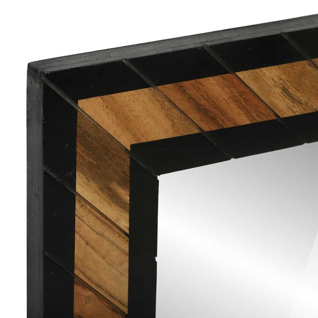 Nástěnné Zrcadlo Obdélníkový Černá A Hnědá 70 X 2 X 70 Cm