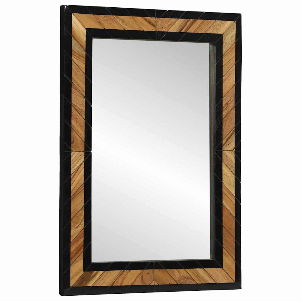 Nástěnné Zrcadlo Obdélníkový Černá A Hnědá 70 X 2 X 70 Cm
