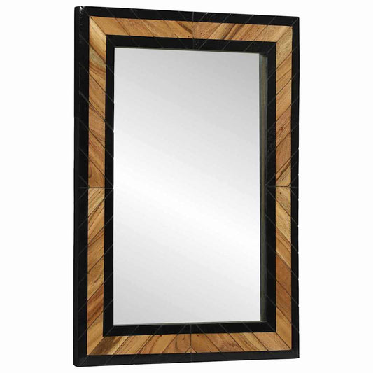 Nástěnné Zrcadlo Obdélníkový Černá A Hnědá 70 X 2 X 70 Cm