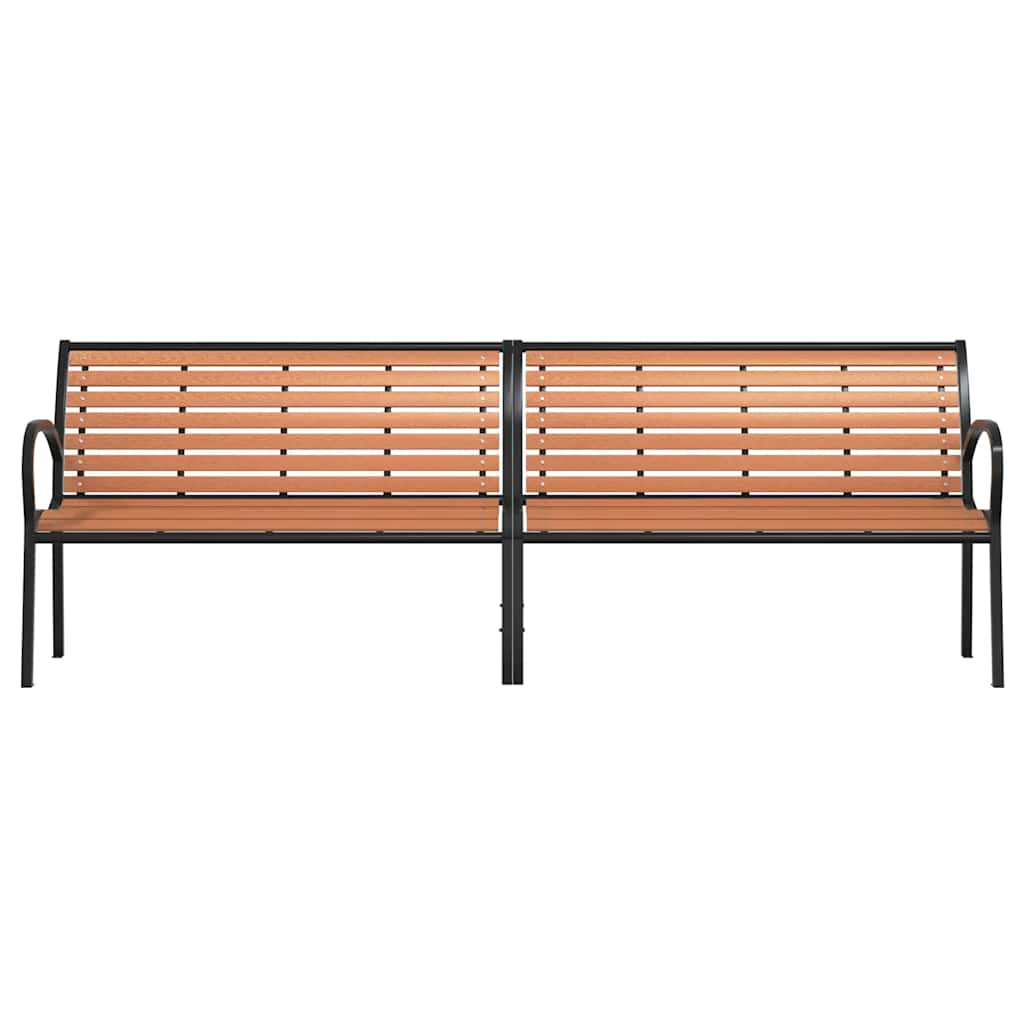 Zahradní Lavice Hnědá 231 Cm Dřevo A Práškově Lakovaná Ocel