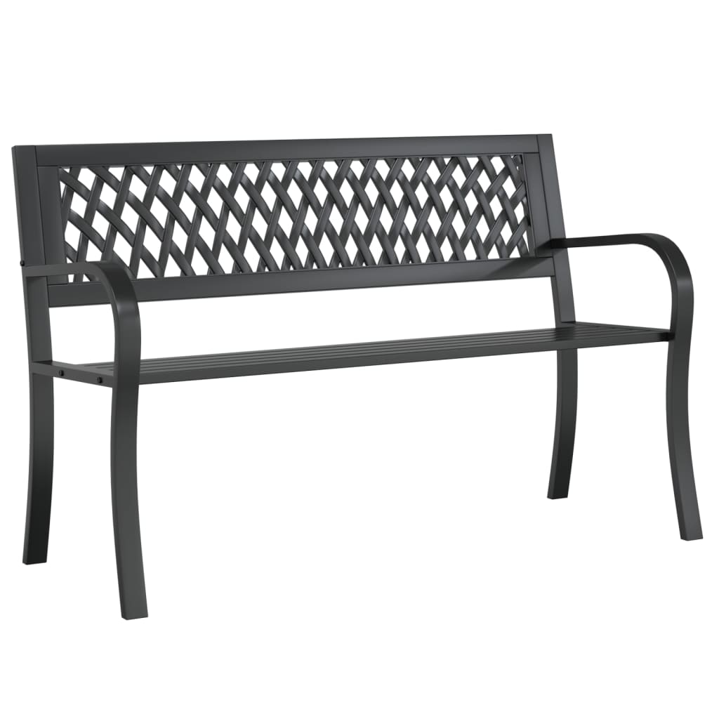 Zahradní Lavice Černá 120 Cm Ocel