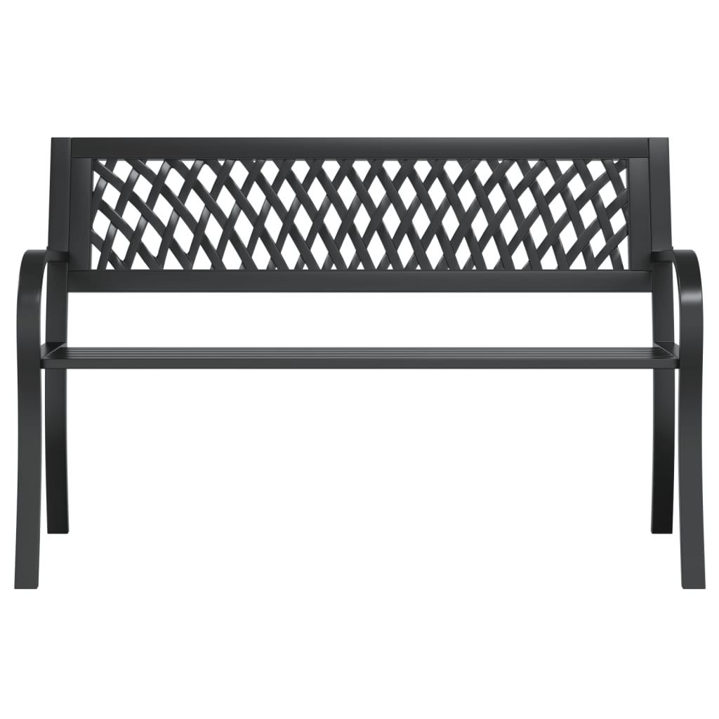 Zahradní Lavice Černá 120 Cm Ocel