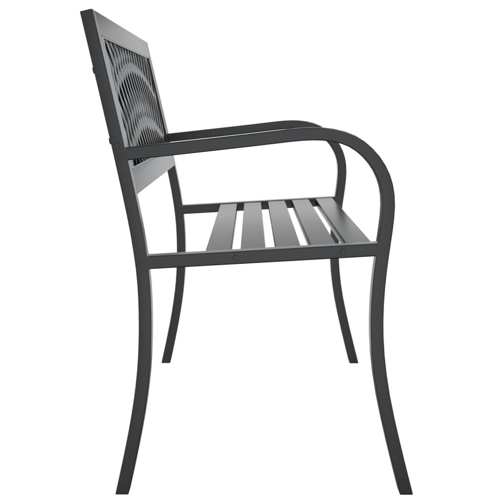 Zahradní Lavice Černá 120 Cm Ocel