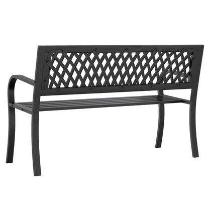 Zahradní Lavice Černá 120 Cm Ocel