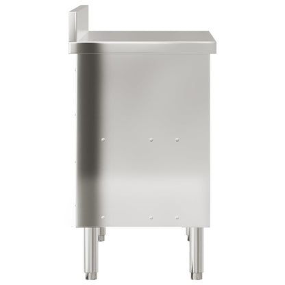 Kuchyňský Pracovní Stůl S Posuvnými Dvířky Nerezová Ocel