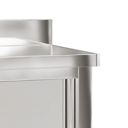 Kuchyňský Pracovní Stůl S Posuvnými Dvířky Nerezová Ocel