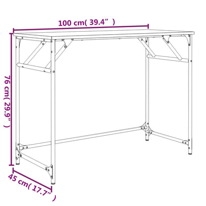 Psací Stůl 100 X 45 X 76 Cm Kompozitní Dřevo A Ocel