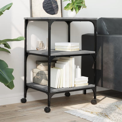 Stojan Na Tiskárnu 3Patrový Šedý Sonoma 50X41X75 Cm Kompozit