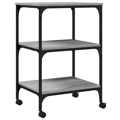 Stojan Na Tiskárnu 3Patrový Šedý Sonoma 50X41X75 Cm Kompozit