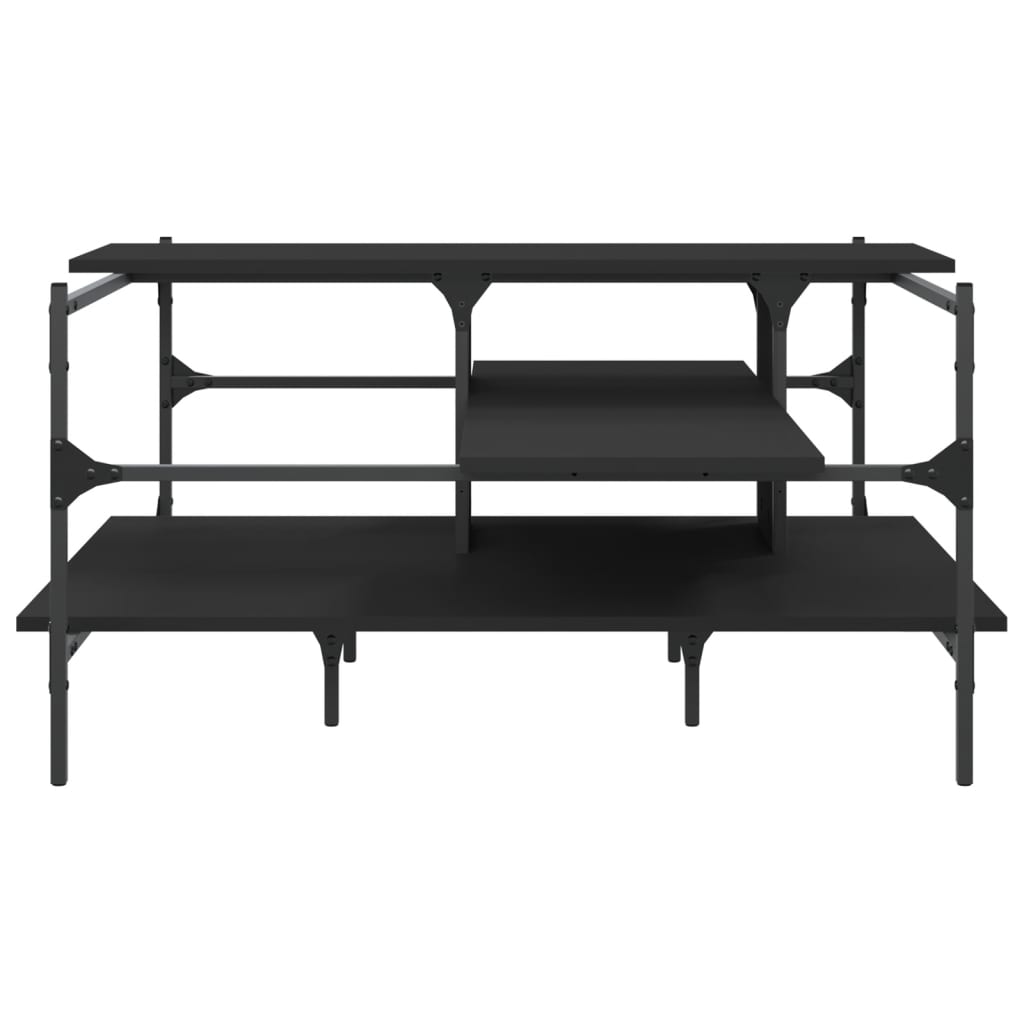 Konferenční Stolek Černý 100 X 100 X 48,5 Cm Kompozitní Dřevo