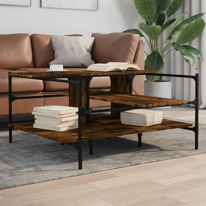 Konferenční Stolek Černý 100 X 100 X 48,5 Cm Kompozitní Dřevo