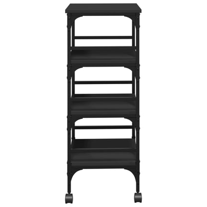 Kuchyňský Vozík Černý 45 X 35 X 89,5 Cm Kompozitní Dřevo