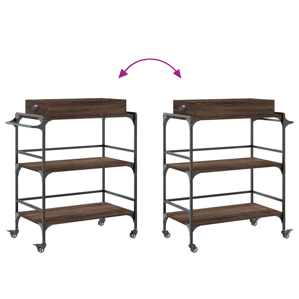 Kuchyňský Vozík 81,5 X 41 X 92,5 Cm Kompozitní Dřevo