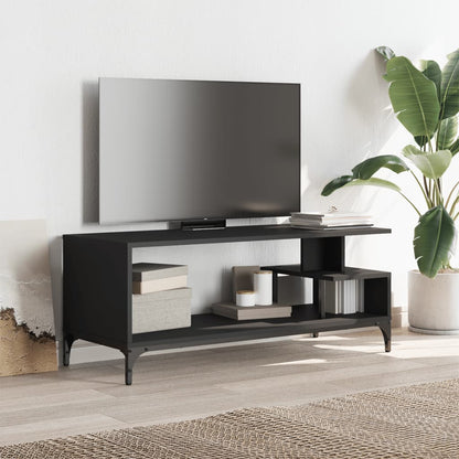 Tv Stolek Černý 102X40X41 Cm Kompozit A Práškově Lakovaná Ocel