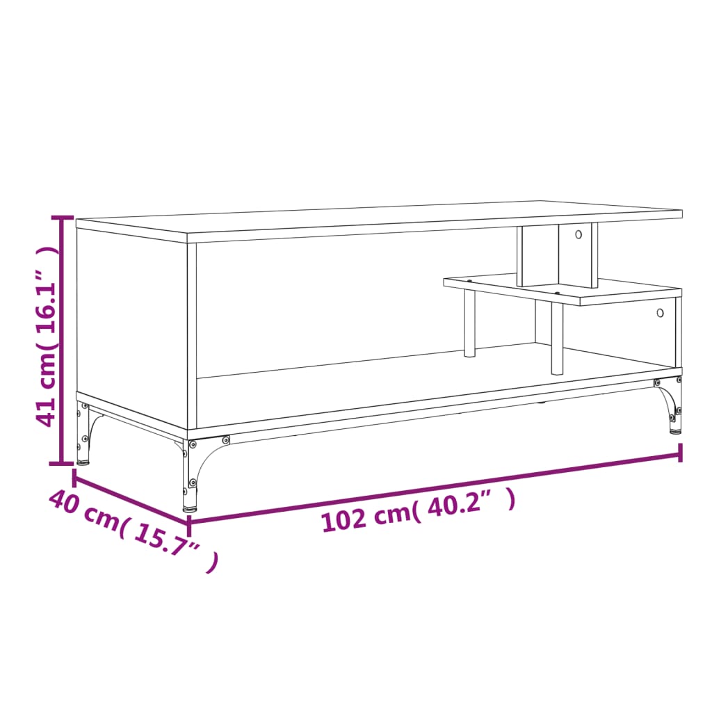 Tv Stolek Černý 102X40X41 Cm Kompozit A Práškově Lakovaná Ocel