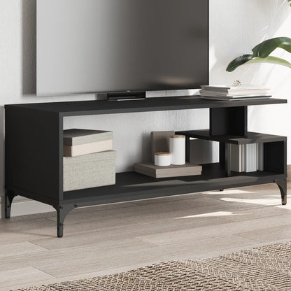 Tv Stolek Černý 102X40X41 Cm Kompozit A Práškově Lakovaná Ocel
