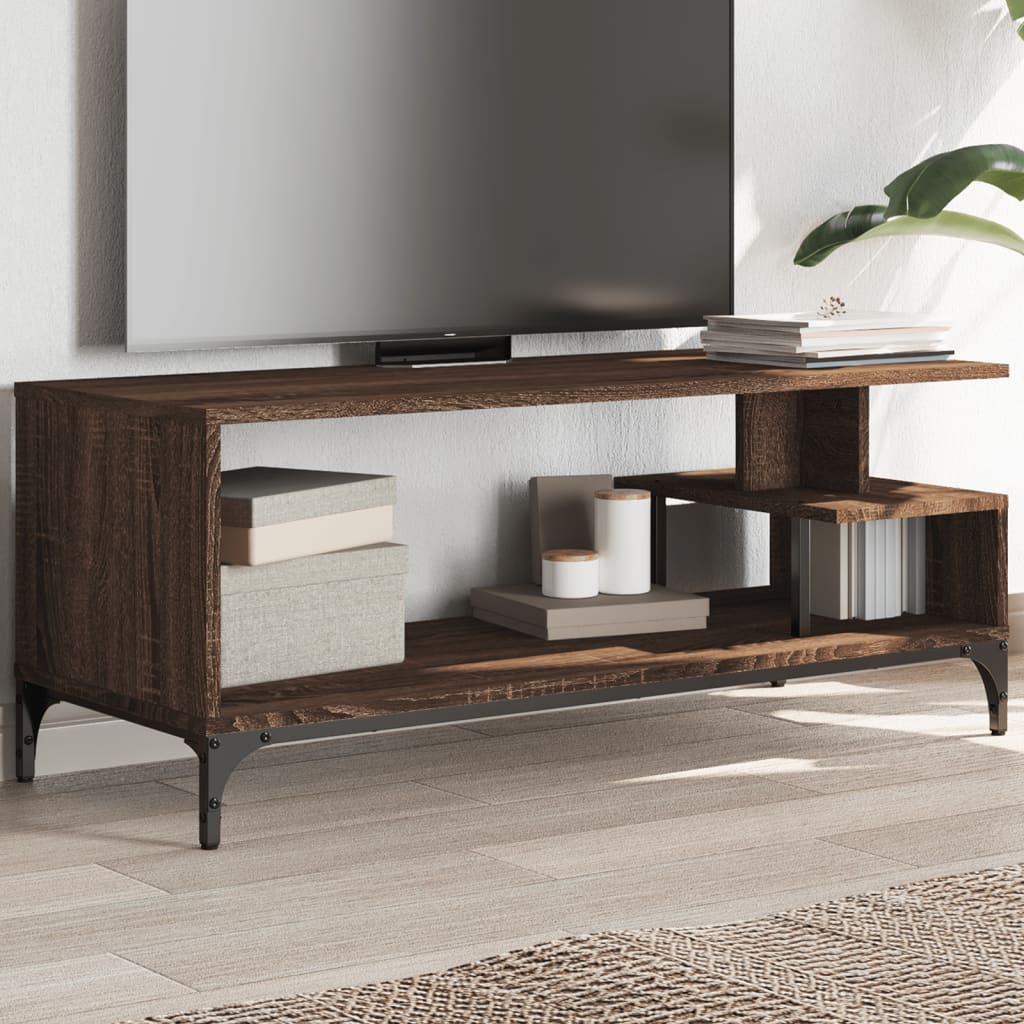 Tv Stolek Černý 102X40X41 Cm Kompozit A Práškově Lakovaná Ocel