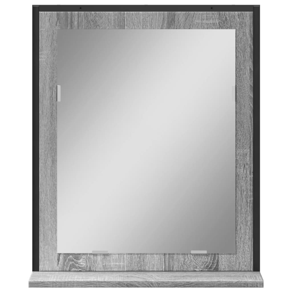Koupelnové Zrcadlo S Poličkou Šedé Sonoma 50X12X60 Cm Kompozit