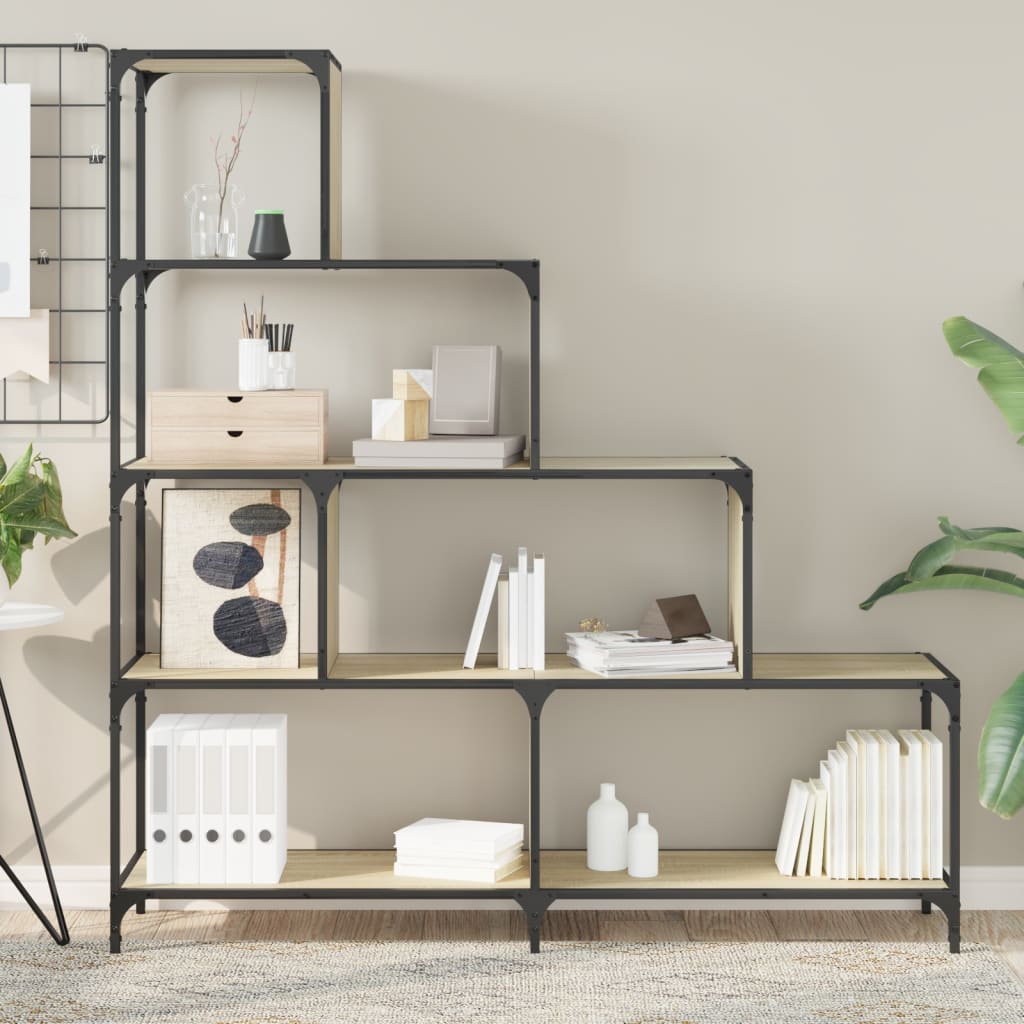Knihovna Se 4 Schody Dub Sonoma 139 X 33,5 X 149 Cm Kompozit