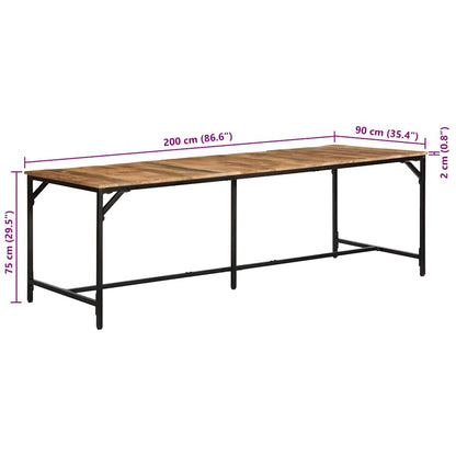 Jídelní Stůl 220X90X75 Cm Masivní Dřevo, Surové Mango