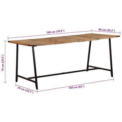 Jídelní Stůl 180 X 90 X 75 Cm Masivní Mangovníkové Dřevo