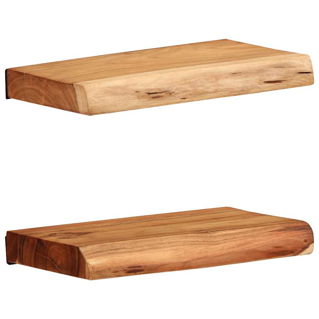 Nástěnné Police 2 Ks 30X20X3,5 Cm Masivní Dřevo Akácie