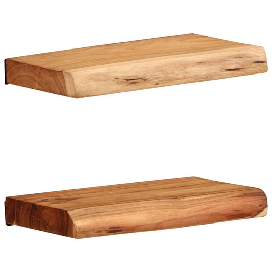 Nástěnné Police 2 Ks 30X20X3,5 Cm Masivní Dřevo Akácie