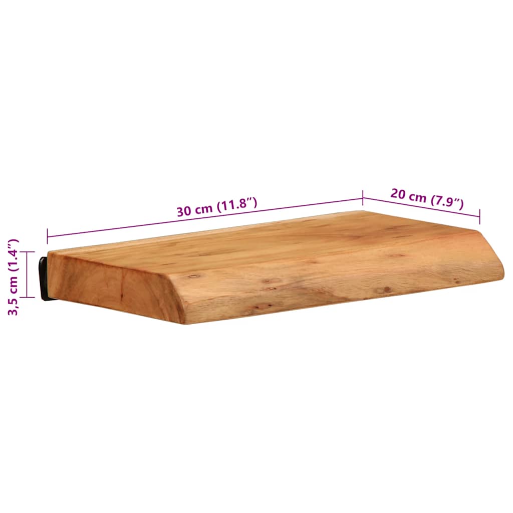 Nástěnné Police 2 Ks 30X20X3,5 Cm Masivní Dřevo Akácie