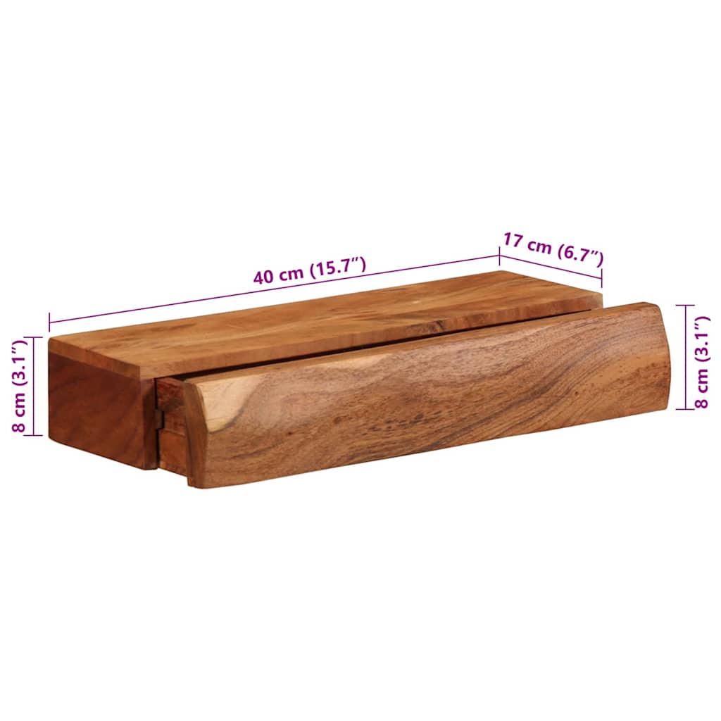 Nástěnné Police 2 Ks 40X17X8 Cm Masivní Dřevo Akácie
