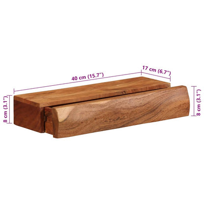 Nástěnné Police 2 Ks 40X17X8 Cm Masivní Dřevo Akácie