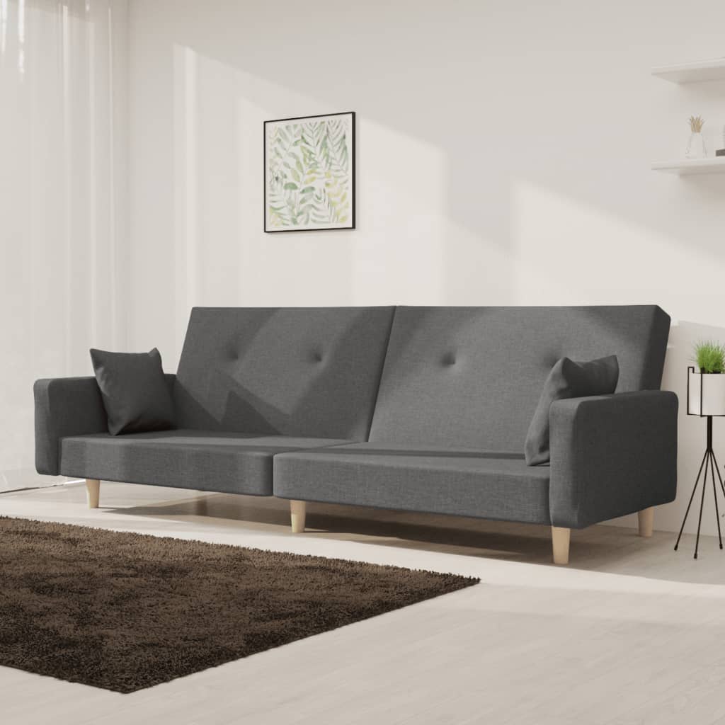 2Místná Rozkládací Pohovka Se 2 Polštáři Textil