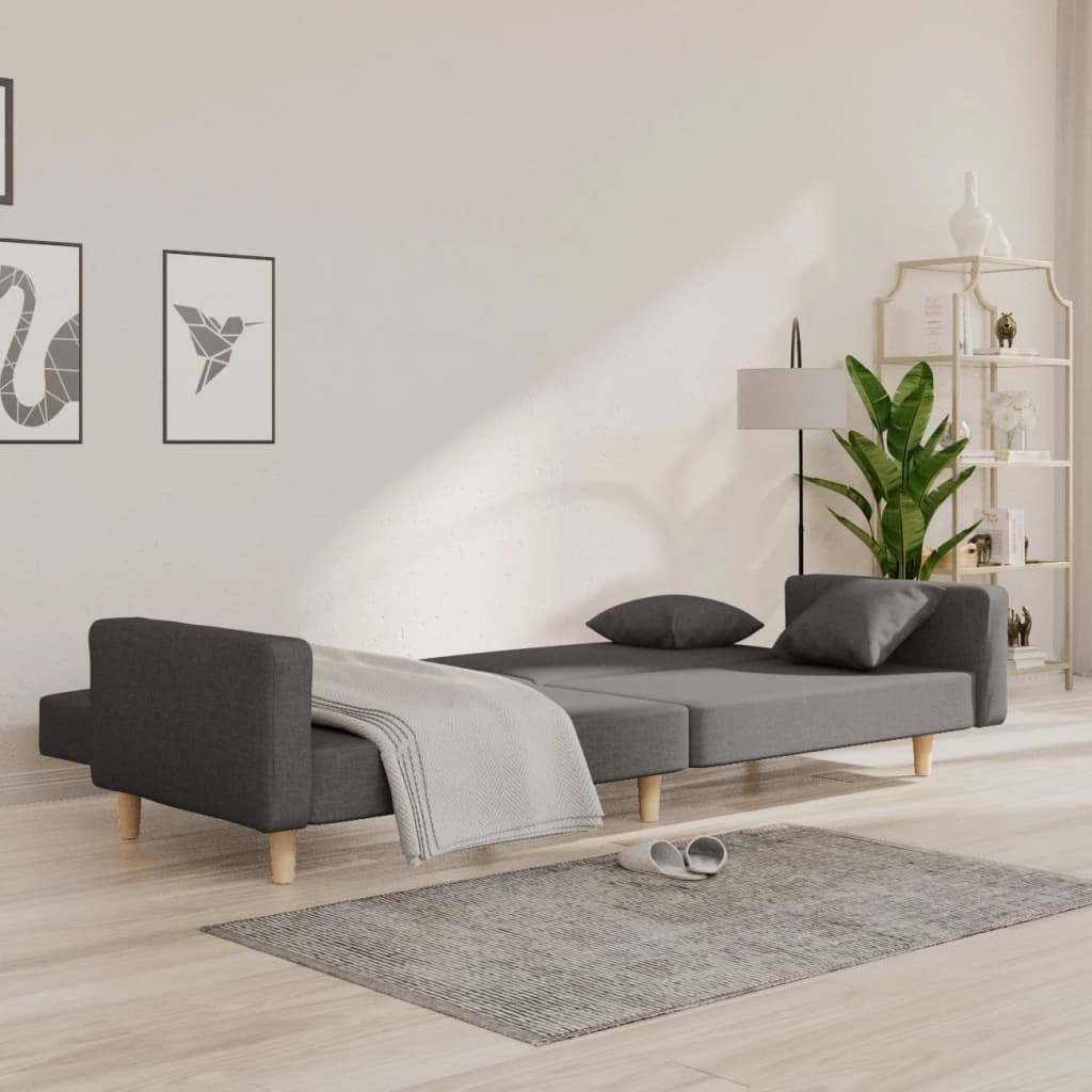 2Místná Rozkládací Pohovka Se 2 Polštáři Textil
