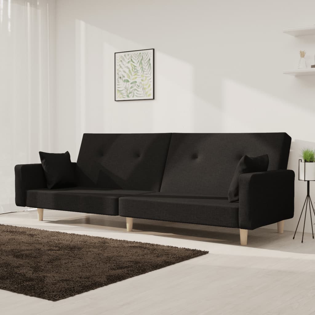 2Místná Rozkládací Pohovka Se 2 Polštáři Textil