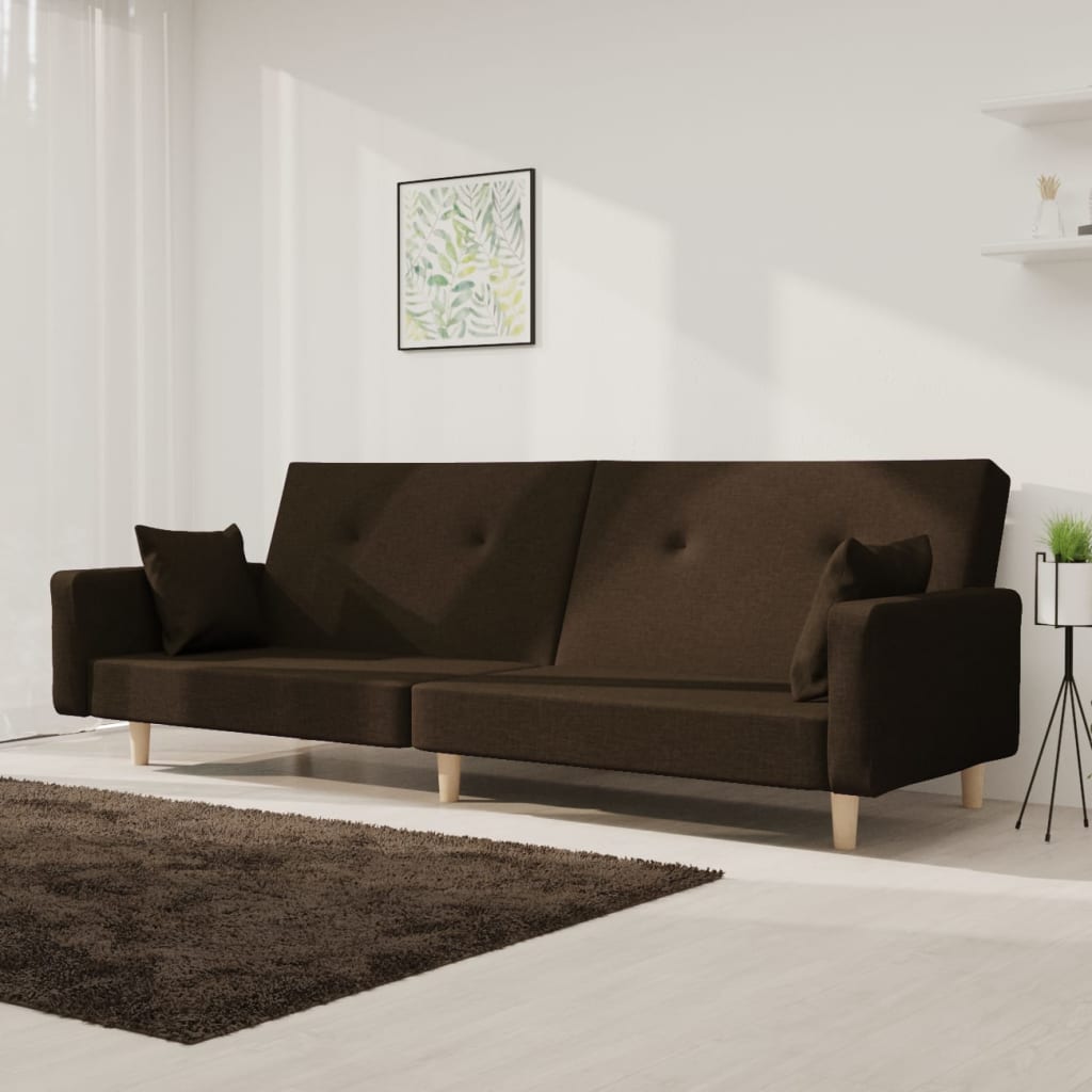 2Místná Rozkládací Pohovka Se 2 Polštáři Textil