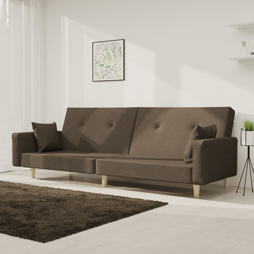 2Místná Rozkládací Pohovka Se 2 Polštáři Textil