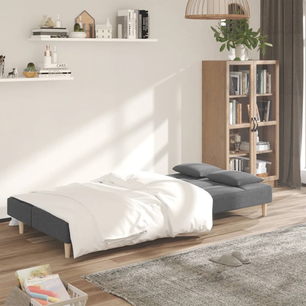 2Místná Rozkládací Pohovka Se 2 Polštáři Textil
