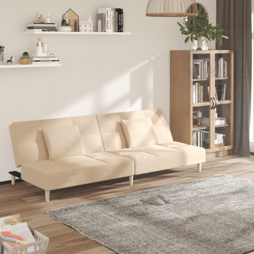 2Místná Rozkládací Pohovka Se 2 Polštáři Textil