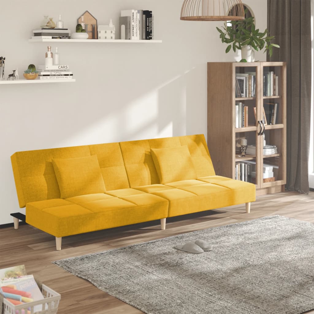 2Místná Rozkládací Pohovka Se 2 Polštáři Textil