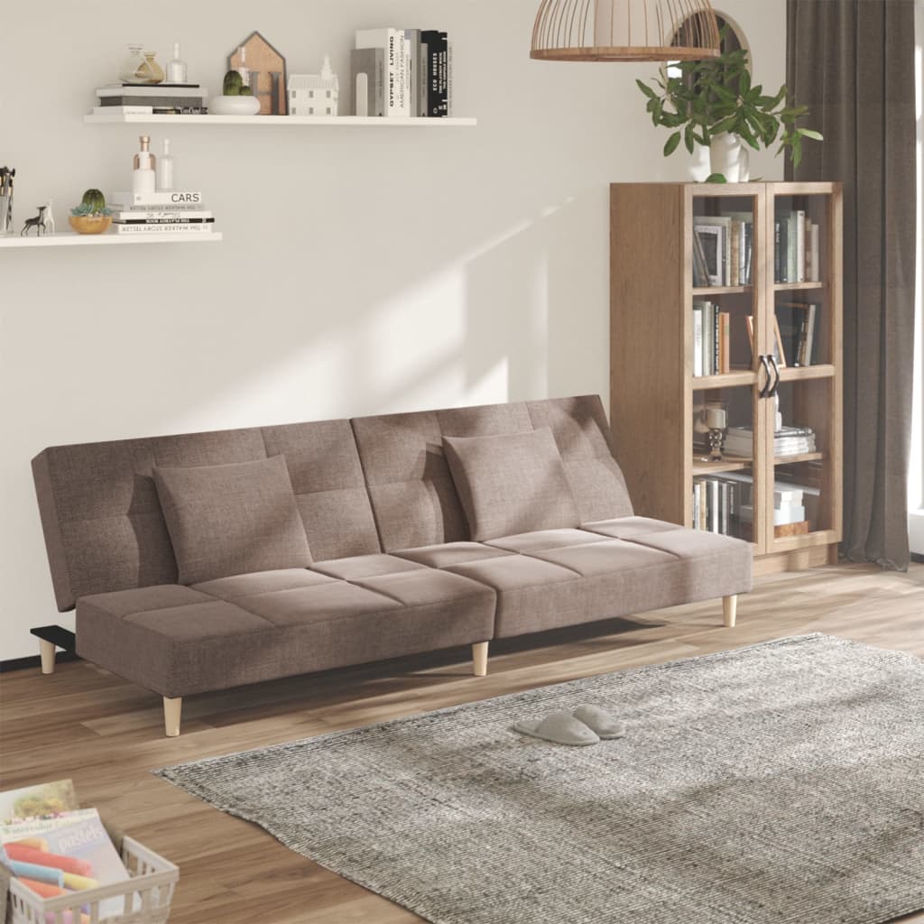 2Místná Rozkládací Pohovka Se 2 Polštáři Textil