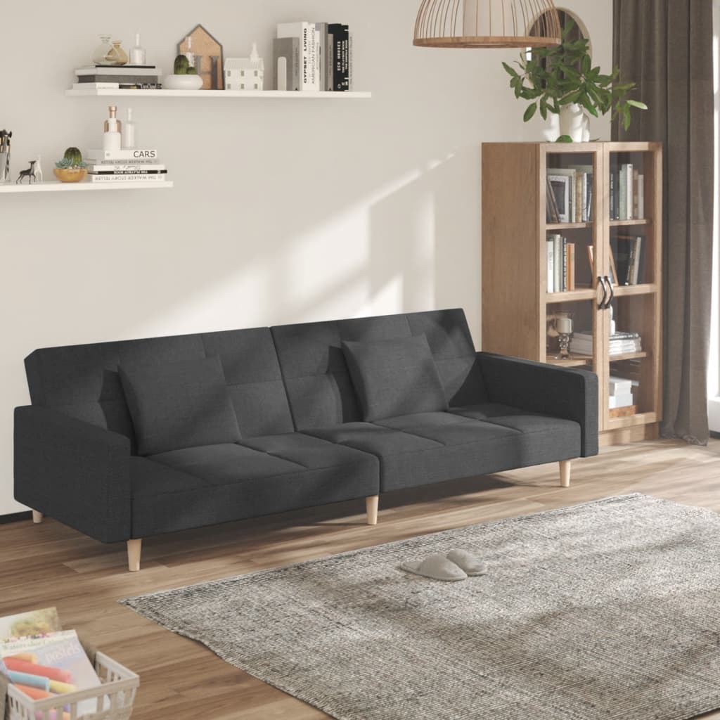 2Místná Rozkládací Pohovka Se 2 Polštáři Textil
